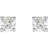 White Diamond Earrings in 14 Karat White Gold 1/4 Carat Diamond Stud Earrings