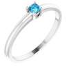 Sterling Silver Natural Blue Zircon Ring