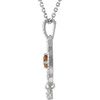 Sterling Silver Citrine & .015 Carat Diamond Granulated Design 18" Necklace