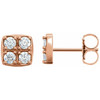 14 Karat Rose Gold 0.50 Carat Diamond Earrings...