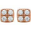 14 Karat Rose Gold 0.50 Carat Diamond Earrings...