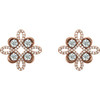 White Diamond Earrings in 14 Karat Rose Gold 3/4 Carat Diamond Earrings           