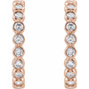 14 Karat Rose Gold 0.40 Carat Diamond Bezel Set J-Hoop Earrings
