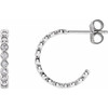 Platinum 0.40 Carat Diamond Bezel Set J-Hoop Earrings