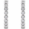 Platinum 0.40 Carat Diamond Bezel Set J-Hoop Earrings