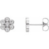 14 Karat White Gold 0.25 Carat Diamond Cluster Earrings.