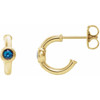 Buy 14 Karat Yellow Gold Alexandrite J Hoop Earrings