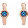 14 Karat Rose Gold Alexandrite J Hoop Earrings