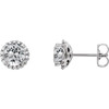 Natural Diamond Earrings in Platinum 1/3 Carat Diamond Earrings.