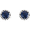 Genuine Chatham Created Sapphire Earrings in Platinum Chatham Lab-Created Genuine Sapphire & 1/8 Carat Diamond Earrings 