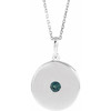 Sterling Silver Lab-Grown Alexandrite Disc 16-18" Necklace