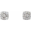 Buy 14 Karat White Gold 0.50 Carat Diamond Cluster Earrings.