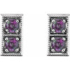 Sterling Silver Lab Alexandrite Two Stone Earrings