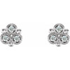 White Diamond Earrings in 14 Karat White Gold 1/5 Carat Diamond Earrings            