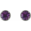 14 Karat White Gold Amethyst Rope Earrings.