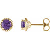 14 Karat Yellow Gold Amethyst Rope Earrings..