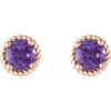 14 Karat Rose Gold Amethyst Rope Earrings..
