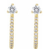 White Diamond Earrings in 14 Karat Yellow Gold 0.33 Carat Diamond Hoop Earrings