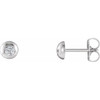 Platinum 0.20 Carat Natural Diamond Domed Stud Earring