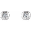 Platinum 0.20 Carat Natural Diamond Domed Stud Earring