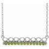 Sterling Silver Natural Peridot Infinity-Inspired Bar 16" Necklace