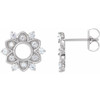 Natural Diamond Earrings in Sterling Silver 1/3 Carat Diamond Earrings