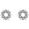 Natural Diamond Earrings in Sterling Silver 1/3 Carat Diamond Earrings