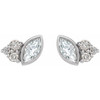 White Diamond Earrings in 14 Karat White Gold 1/5 Carat Diamond Earrings.