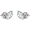 Natural Diamond Earrings in Platinum 1/5 Carat Diamond Earrings.