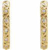 Diamond Earrings in 0.06 Carat .06 Carat Diamond Sculptural Hoop Earrings.