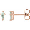14 Karat Rose Gold Lab-Grown Green Sapphire Earrings