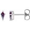 Platinum Lab-Grown Alexandrite Earrings