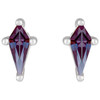 Platinum Lab-Grown Alexandrite Earrings