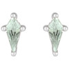 14 Karat White Gold Lab Grown Green Sapphire Earrings
