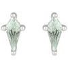 14 Karat White Gold Lab Grown Green Sapphire Earrings