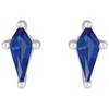 Platinum Lab-Grown Blue Sapphire Earrings