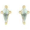 14K Yellow Lab-Grown Green Sapphire Earrings