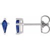 Sterling Silver Lab-Grown Blue Sapphire Earrings