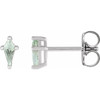 Platinum Lab-Grown Green Sapphire Earrings