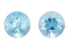 Matched Pair Aquamarine Gems - Round Cut - 1.95 carats - 6.5mm