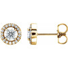 14 Karat Yellow Gold 1/2 CTW Lab-Grown Diamond Halo-Style Earrings