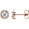 14K Rose 1/2 CTW Lab-Grown Diamond Halo-Style Earrings