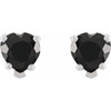 Sterling Silver Natural Black Onyx Stud Earrings.