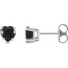 Platinum Natural Black Onyx Stud Earrings.