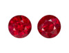 0.60 Carat Pretty Ruby Pair of Gemstones, Round Shape, 3.85 mm