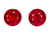 0.72 Carat Pretty Pair of Rubies in Round Shape, 4.1 mm, Perfect Stud Stones