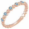 Genuine Aquamarine Ring in 14 Karat Rose Gold Ring Stackable