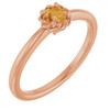 14K Rose Natural Citrine Solitaire Rope Ring