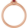 14K Rose Lab-Grown Ruby Solitaire Rope Ring