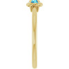 14K Yellow Natural Blue Zircon Solitaire Rope Ring
